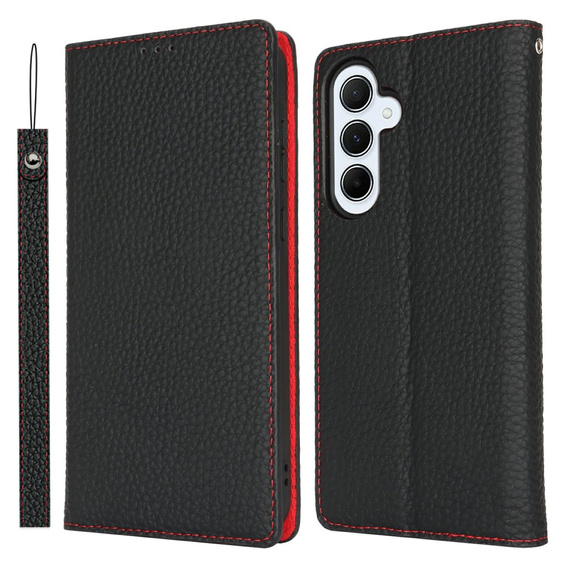 Klopové pouzdro pro Samsung Galaxy S25, Litchi Skin Grain, černé