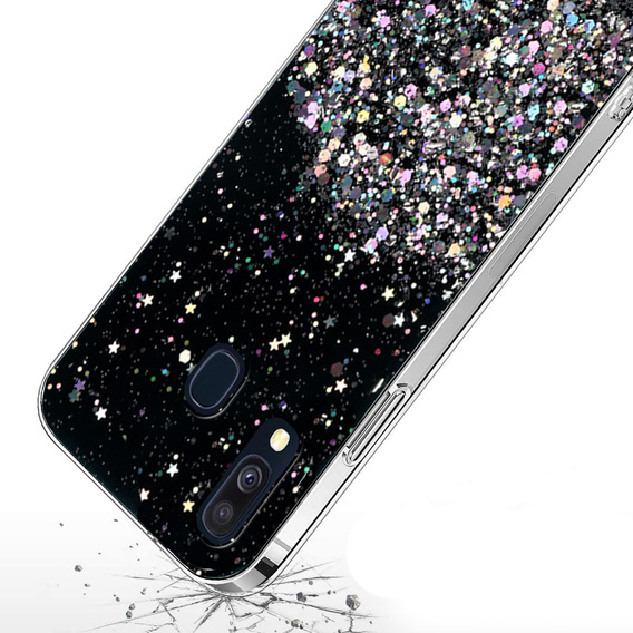 Pouzdro pro Samsung Galaxy A40, Glittery, černé