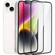 2x tvrzené sklo pro iPhone 14, ERBORD 3D pro celý displej