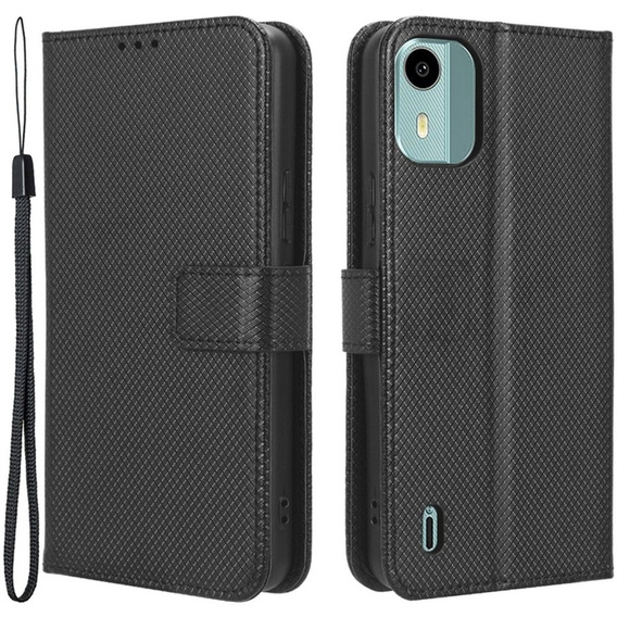 Klopové pouzdro pro Nokia C12 4G, Wallet Smart Magnet, černé
