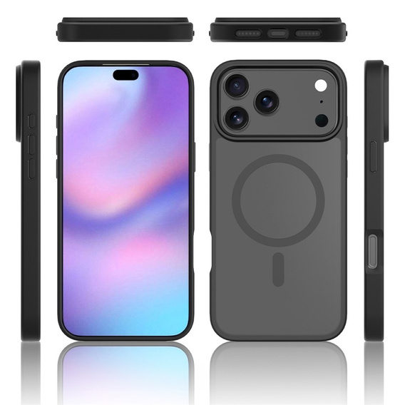 Matné pouzdro pro iPhone 17 Pro Max, pro MagSafe, průsvitné černé