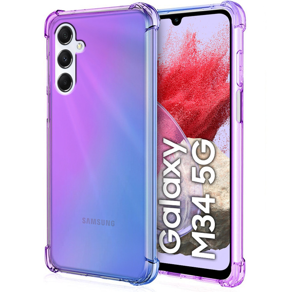Pouzdro pro Samsung Galaxy M34 5G, Gradient Dropproof, Fialová / modrá