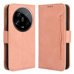 Klopové pouzdro pro Xiaomi 14 Ultra, Card Slot, růžové