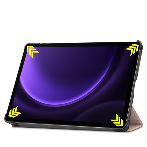 Pouzdro pro Samsung Galaxy Tab S9 FE, trojité, růžové rose gold