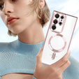 Pouzdro pro Samsung Galaxy S23 Ultra, MagSafe Hybrid, růžové rose gold