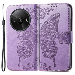 Klopové pouzdro pro Xiaomi Redmi A3, Butterfly, fialové