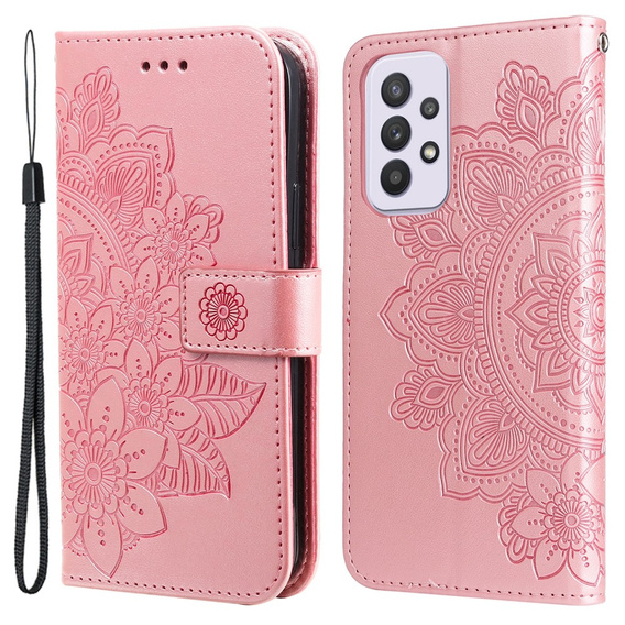 Klopové pouzdro pro Samsung Galaxy A33 5G, Mandala Flower, růžové rose gold