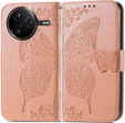 Klopové pouzdro pro Xiaomi Poco F7 Ultra, Butterfly, růžové rose gold