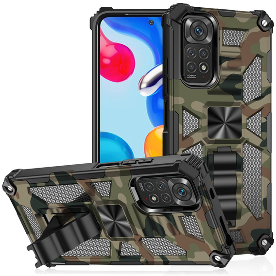 Pouzdro pro Xiaomi Redmi Note 11 / 11S, Armor Kickstand, moro zelené