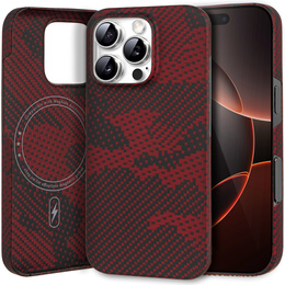 Pouzdro pro iPhone 16 Pro Max, Aramid Fiber MagSafe, červené