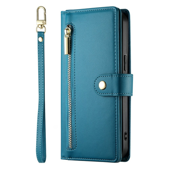 Klopové pouzdro pro Samsung Galaxy A56 5G, Wallet Zipper Pocket, modré