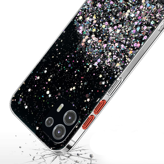 Pouzdro pro Motorola Edge 20 Lite, Glittery, černé