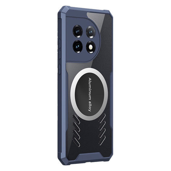 Pouzdro pro OnePlus 11 5G, s magnetickou fólií, transparentní / tmavě modré