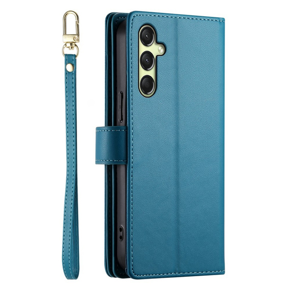 Klopové pouzdro pro Samsung Galaxy A36 5G, Wallet Zipper Pocket, modré