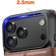 Flipové pouzdro 2 v 1 pro iPhone 17 Pro, SUTENI, pro MagSafe, hnědé