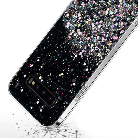 Pouzdro pro Samsung Galaxy S10 Plus, Glittery, černé