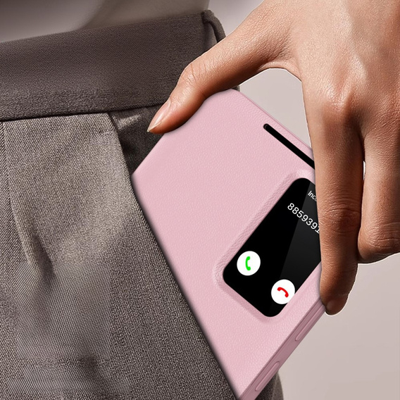 Flipové pouzdro pro Samsung Galaxy S24 Ultra, Smart View Wallet, růžové