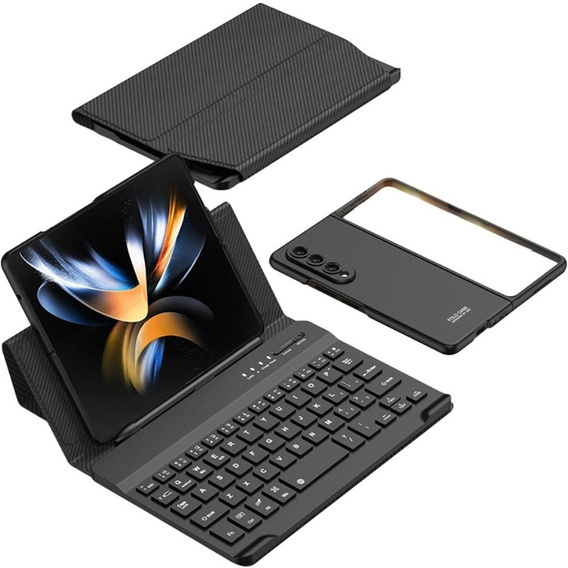 Pouzdro + klávesnice Samsung Galaxy Z Fold4 5G, Carbon Fiber, černé
