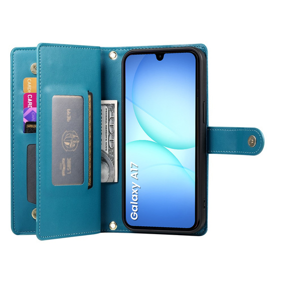 Flipové pouzdro Wallet Zipper Pocket pro Samsung Galaxy A17 5G, Wallet Zipper Pocket, modré