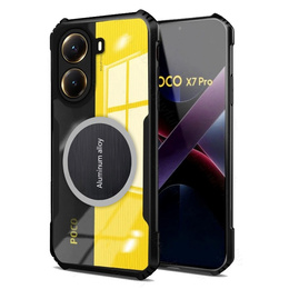 Pouzdro pro Xiaomi Poco X7 Pro 5G, s magnetickou fólií, transparentní / černé