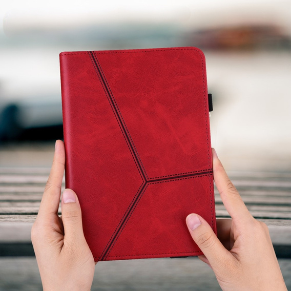 Pouzdro pro Samsung Galaxy Tab S10 Lite / S10 FE / S9 FE / S9, Classic, s prostorem pro stylus, červené