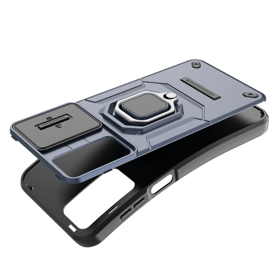 Pouzdro pro Samsung Galaxy M15 5G, KickStand Camera Lens, modré