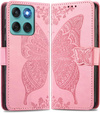 Klopové pouzdro pro Motorola Edge 60 / 60 Fusion, Butterfly, růžové rose gold