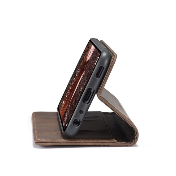 Pouzdro CASEME pro Samsung Galaxy A12 / M12 / A12 2021, Leather Wallet Case, káva