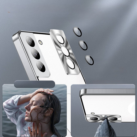 Ochranné pouzdro na fotoaparát pro Samsung Galaxy S21 FE 5G, CamShield MagSafe, průhledná / stříbrná