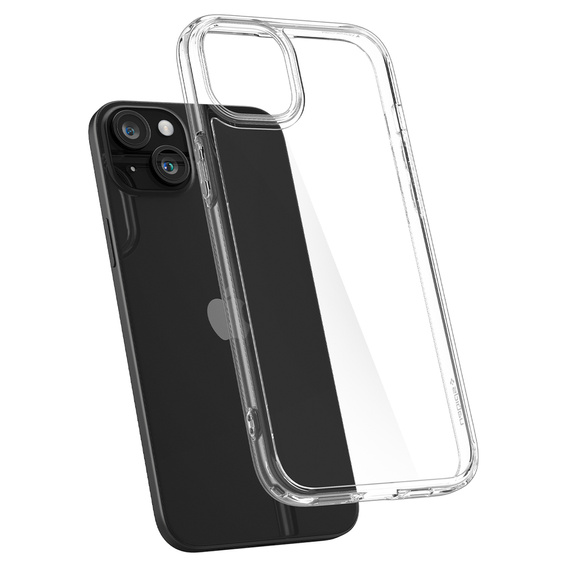 Pouzdro Spigen pro iPhone 15, Ultra Hybrid, průhledné + 9H tvrzené sklo