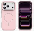 Silikonové pouzdro pro iPhone 17 Pro Max, pro MagSafe, proti otřesům, růžové