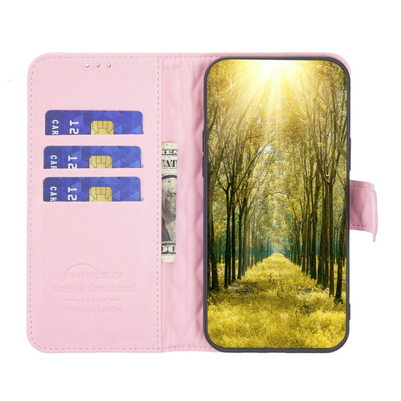 Klopové pouzdro pro Motorola Edge 40 Neo, Wallet, BINFEN COLOR, růžové