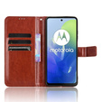Klopové pouzdro pro Motorola Moto G24 / G24 Power / G04, Crazy Horse Wallet, hnědé