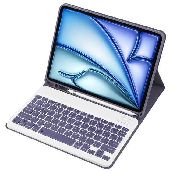 Pouzdro + klávesnice Apple iPad Air 11" 6 gen. 2024, Leather Pen Slot, fialové