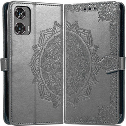 Klopové pouzdro pro Motorola Moto G85, Mandala, šedé