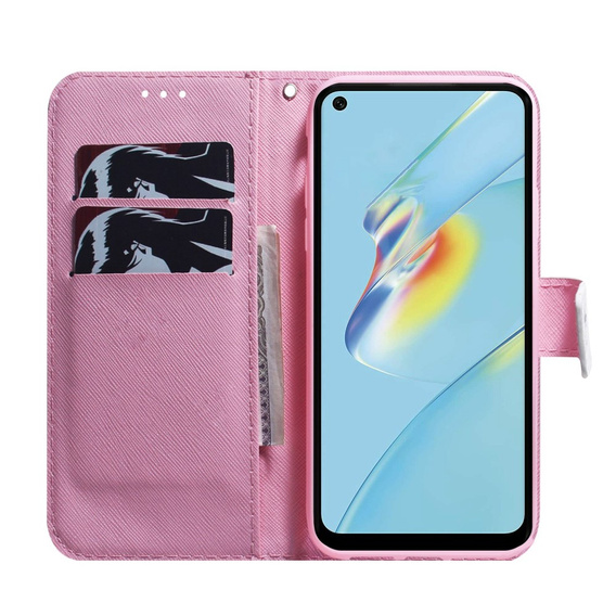 Klopové pouzdro pro Oppo A17, Wallet, kwiat, bílé