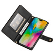 Klopové pouzdro pro iPhone 16 Pro, Wallet Zipper Pocket, černé