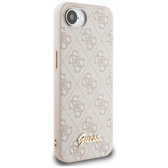 Pouzdro GUESS pro iPhone 16E 4G Metal Gold Logo, růžové