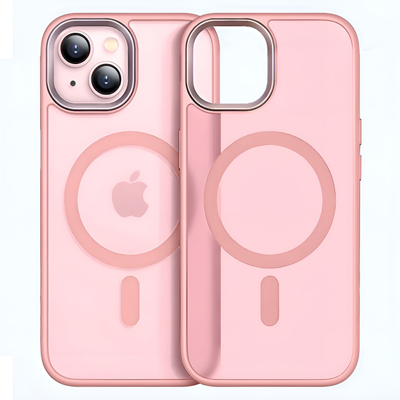 Pouzdro pro iPhone 13, pro MagSafe, ERBORD Matt Case, růžový + sklo na displej