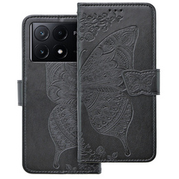 Klopové pouzdro pro Xiaomi Poco X6 Pro 5G, Butterfly, fialové