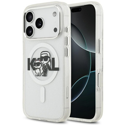 Pouzdro Karl Lagerfeld IML Glitter Karl and Choupette MagSafe pro iPhone 17 Pro