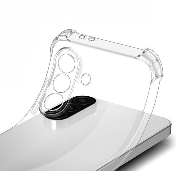Pouzdro pro Samsung Galaxy A17 5G, zesílené, s ochranou fotoaparátu, průhledné