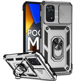 Pouzdro pro Xiaomi Poco M4 Pro 4G, CamShield Slide, stříbrné