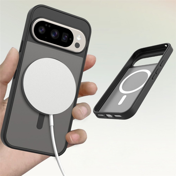 Matné pouzdro pro Google Pixel 10 / 10 Pro, pro MagSafe, průsvitné černé