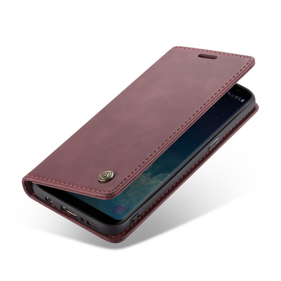 Pouzdro CASEME pro Samsung Galaxy S8, Leather Wallet Case, kaštanové