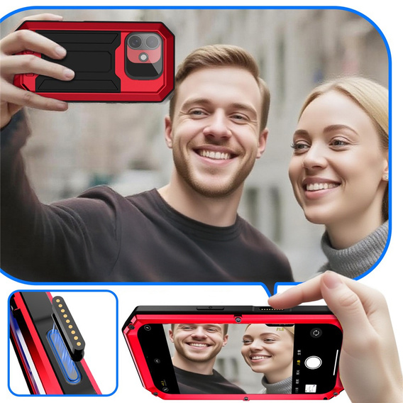 Pevné pouzdro R-JUST s krytem displeje a stojánkem pro iPhone 17