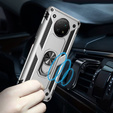 Pancéřové pouzdro pro Xiaomi Redmi Note 9T 5G, Nox Case Ring, stříbrné
