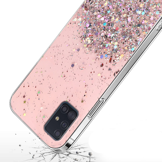 Pouzdro pro Samsung Galaxy A51 4G, Glittery, růžové