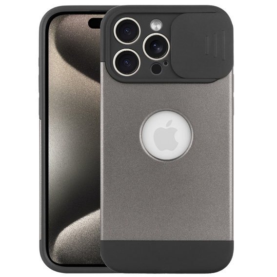 Pouzdro pro iPhone 15 Pro, ERBORD MagProtect Slide Camera, titanově šedý