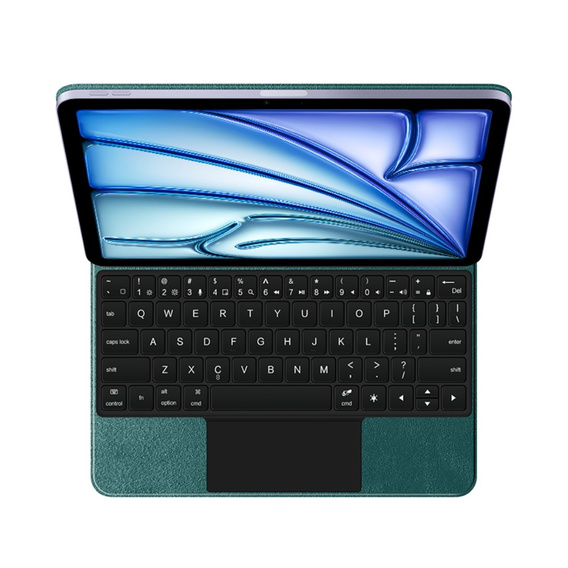 Pouzdro s klávesnicí pro iPad Air 13" 2024, Magnetic Keyboard Touchpad, zelené